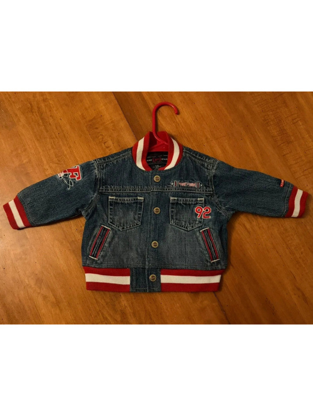 Phat Farm Baby Denim Varsity Jacket 3-12M Y2K - Picture 2 of 7